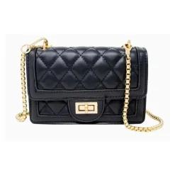 Tiny Treats Handbags & Accessories*- Classic Quilted Large Flap Handbag, Black