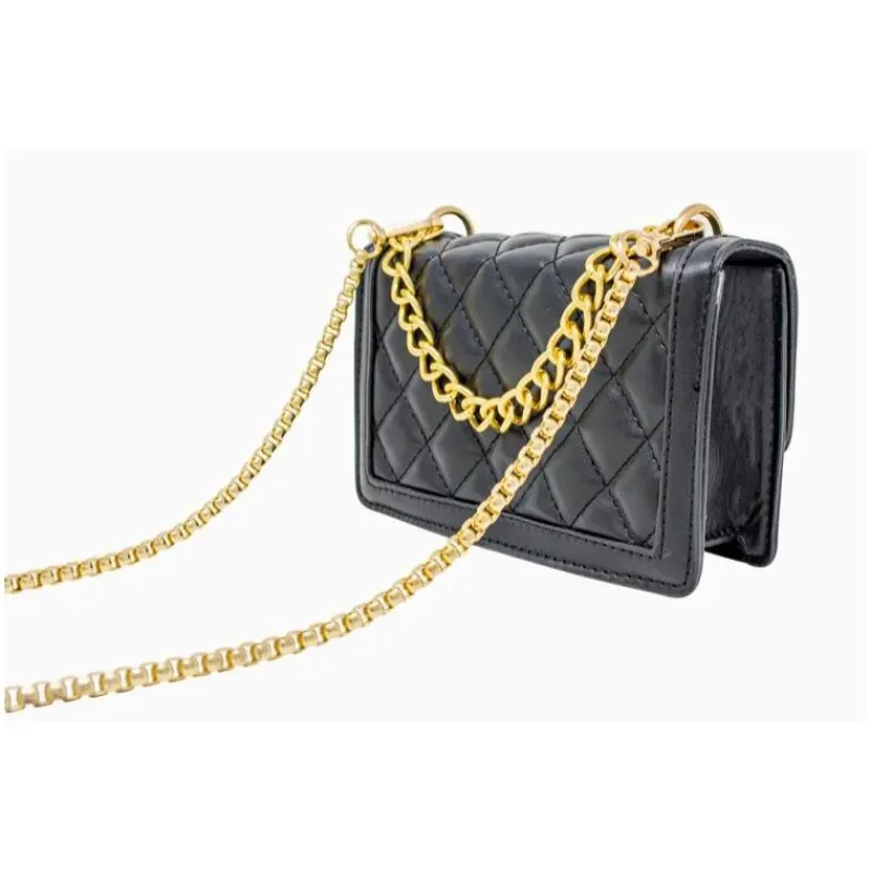 Tiny Treats Handbags & Accessories*- Classic Quilted Large Flap Handbag, Black