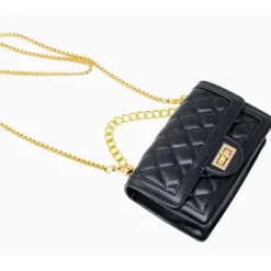 Tiny Treats Handbags & Accessories*- Classic Quilted Large Flap Handbag, Black
