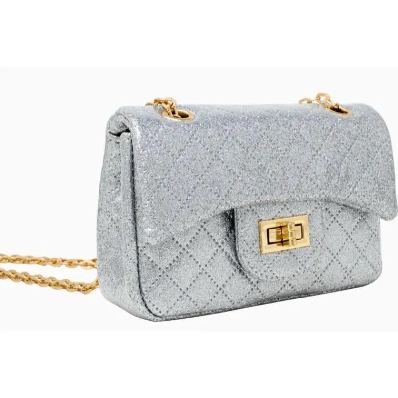 Tiny Treats Handbags & Accessories*- Classic Quilted Sparkle Mini Bag, Silver