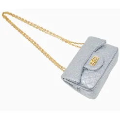 Tiny Treats Handbags & Accessories*- Classic Quilted Sparkle Mini Bag, Silver