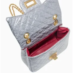Tiny Treats Handbags & Accessories*- Classic Quilted Sparkle Mini Bag, Silver