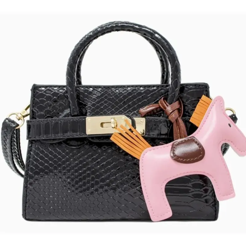 Tiny Treats Handbags & Accessories*- Crocodile Pony Handbag, Black