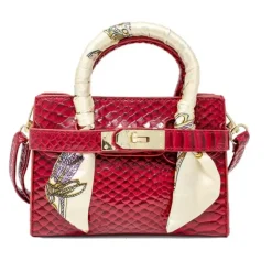 Tiny Treats Handbags & Accessories*- Crocodile Scarf Handbag, Red