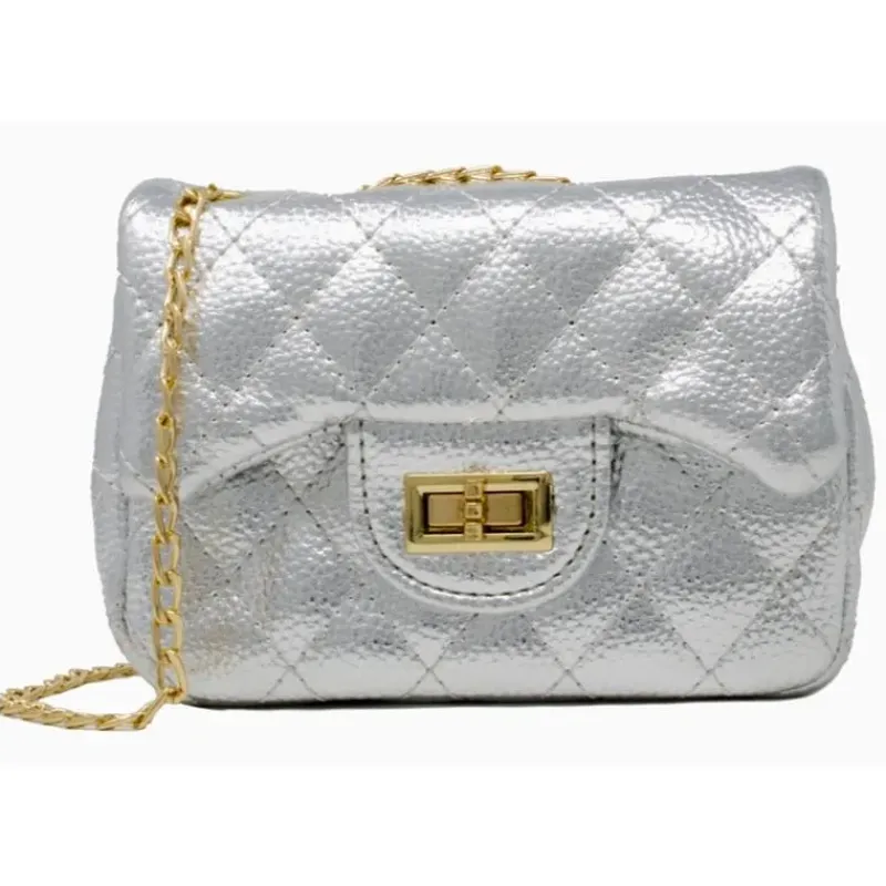 Tiny Treats Handbags & Accessories*- Metallic Classic Mini Purse, Silver