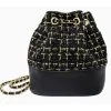 Tiny Treats Handbags & Accessories*- Tweed Drawstring Backpack Bag, Black