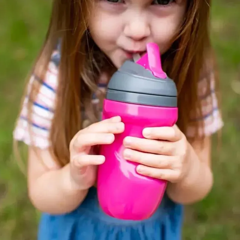 Tommee Tippee Straw, Sippy & Training Cups|Dishes, Utensils & Food Containers*- Insulated Straw Cup for Toddlers, Spill-Proof, 9oz, 12m+, 2-Count, Blue and Orange