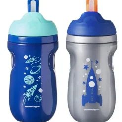 Tommee Tippee Straw, Sippy & Training Cups|Dishes, Utensils & Food Containers*- 2Pk Insulated Straw Tumbler 9Oz, Colors May Vary