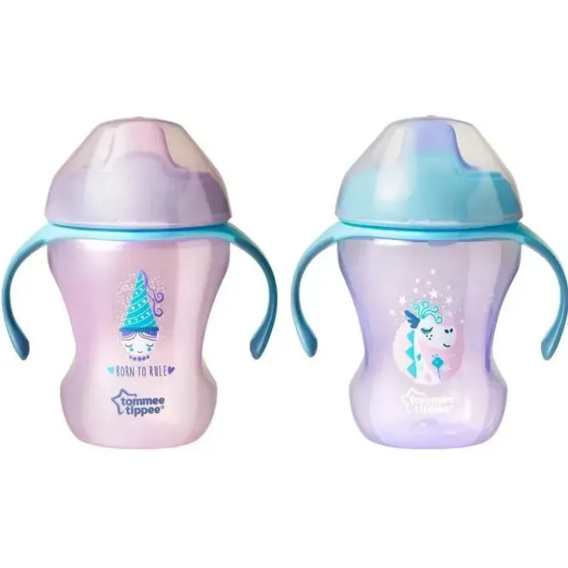 Tommee Tippee Straw, Sippy & Training Cups|Dishes, Utensils & Food Containers*- 2Pk 8Oz Infant Trainer Sippee Cup 7M+, Colors May Vary