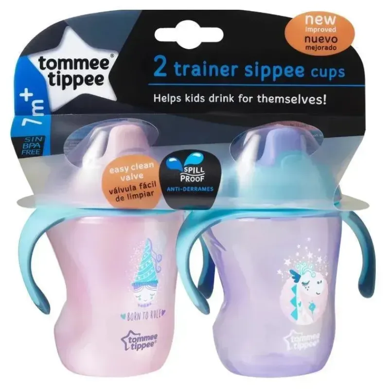 Tommee Tippee Straw, Sippy & Training Cups|Dishes, Utensils & Food Containers*- 2Pk 8Oz Infant Trainer Sippee Cup 7M+, Colors May Vary