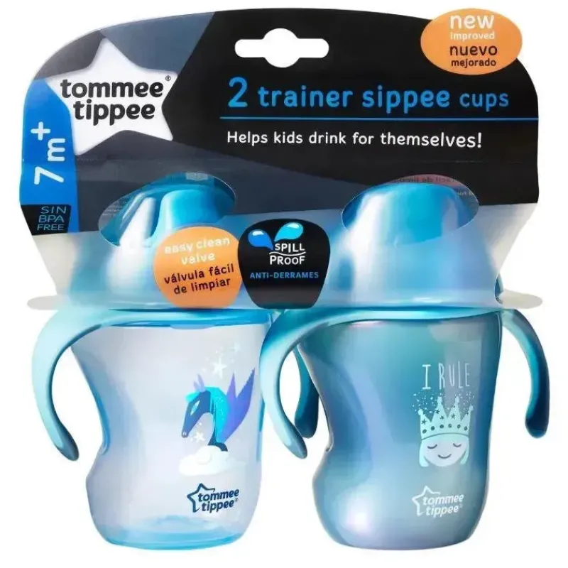 Tommee Tippee Straw, Sippy & Training Cups|Dishes, Utensils & Food Containers*- 2Pk 8Oz Infant Trainer Sippee Cup 7M+, Colors May Vary