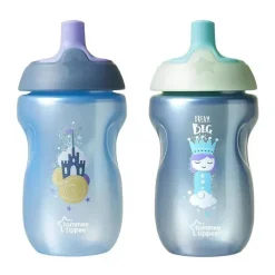 Tommee Tippee Straw, Sippy & Training Cups|Dishes, Utensils & Food Containers*- 2Pk 10Oz Toddler Sportee Bottle 12+ Months, Colors May Vary