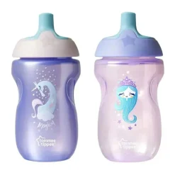Tommee Tippee Straw, Sippy & Training Cups|Dishes, Utensils & Food Containers*- 2Pk 10Oz Toddler Sportee Bottle 12+ Months, Colors May Vary