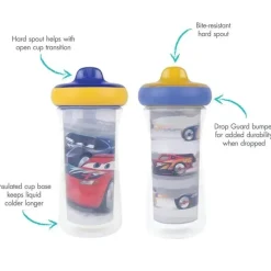 Tomy Straw, Sippy & Training Cups|Dishes, Utensils & Food Containers*- Cars Drop Guard Insulated Sippy Cup 2 Pk