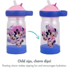Tomy Mickey & Minnie|Straw, Sippy & Training Cups*- Disney Minnie Sip & See Water Bottle 12Oz