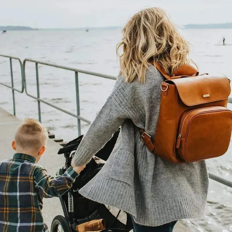 JJ Cole Diaper Backpacks*Tomy - Brookmont Backpack Baby Diaper Bag, Cognac