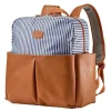 JJ Cole Diaper Backpacks*Tomy - Popperton Backpack Cognac Strip Diaper Bag