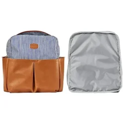 JJ Cole Diaper Backpacks*Tomy - Popperton Backpack Cognac Strip Diaper Bag