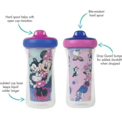 Tomy Straw, Sippy & Training Cups|Dishes, Utensils & Food Containers*- Minnie Drop Guard Insulated Sippy Cup 2 Pk