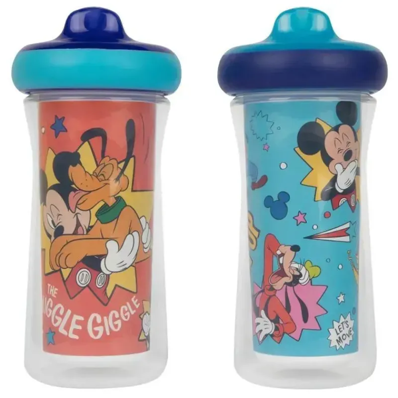 Tomy Mickey & Minnie|Straw, Sippy & Training Cups*- 2Pk Disney Mickey Mouse Insulated Sippy Cup 9Oz