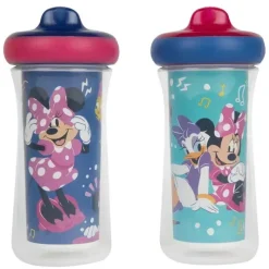Tomy Mickey & Minnie|Straw, Sippy & Training Cups*- 2Pk Disney Minnie Mouse Insulated Sippy Cup 9Oz