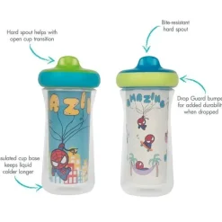 Tomy Super Heroes|Straw, Sippy & Training Cups*- 2Pk Marvel Insulated Sippy Cup 9Oz