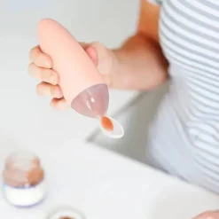 Tomy Cool Baby Products|Food Feeder*- Squirt Silicone Baby Food Dispensing Spoon Pink
