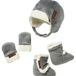 JJ Cole Baby Sets*Tomy Winter Hats For Kids, Mittens and Boots Set, Grey