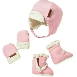 JJ Cole Baby Sets*Tomy Winter Hats For Kids, Mittens and Boots Set, Blush Pink