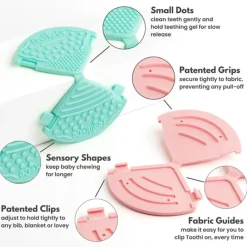 Toothi Rattles & Teethers*- Teether Clip, Papaya