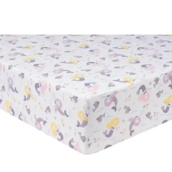 Trend Lab Crib & Bed Sheets*- 2 Pk Microfiber Fitted Crib Sheets, Rainbow/Mermaid