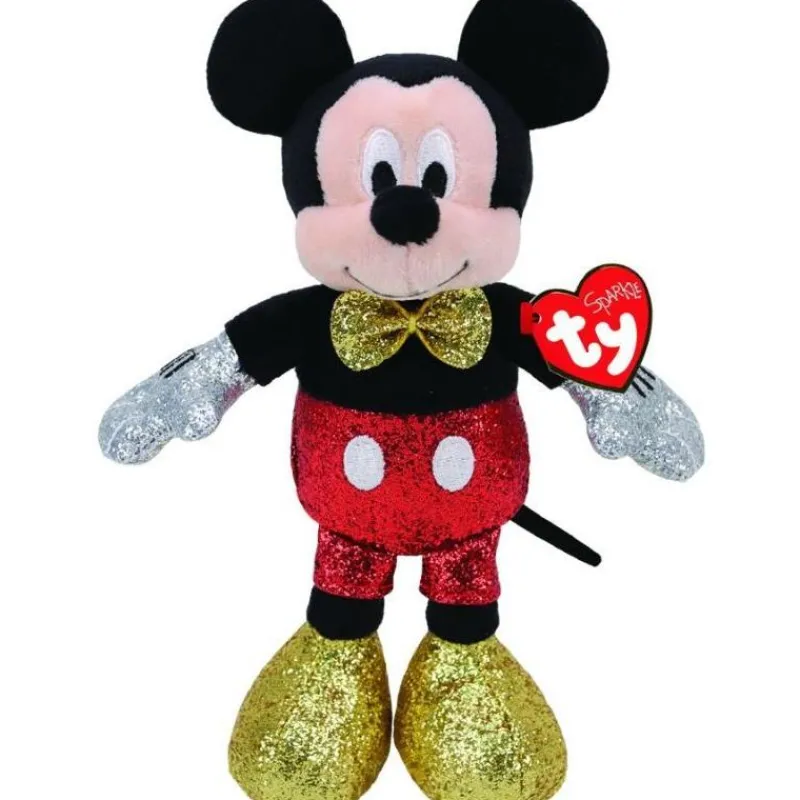 Ty Mickey & Minnie|Plush & Stuffed Animals*- Disney Super Sparkle Red, Medium, Mickey Mouse Plush