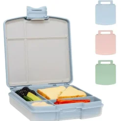 Ubbi Lunch Box|Dishes, Utensils & Food Containers*- Bento Lunch Box for Kids, Cloudy Blue