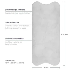 Ubbi Bath Accessories & Organization*- Cushioned Non-Slip Bath Mat for Baby, Gray