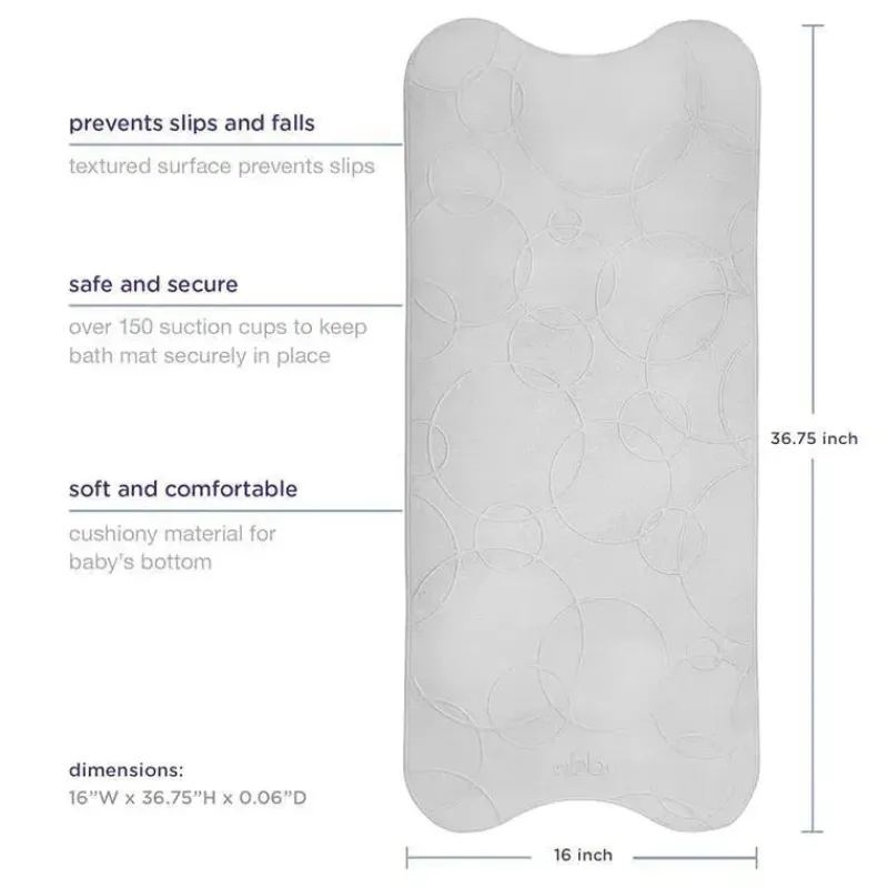 Ubbi Bath Accessories & Organization*- Cushioned Non-Slip Bath Mat for Baby, Gray