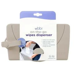 Ubbi Wipes & Warmers*- On-the-Go Baby Wipes Dispenser, Portable Wipes Container, Taupe