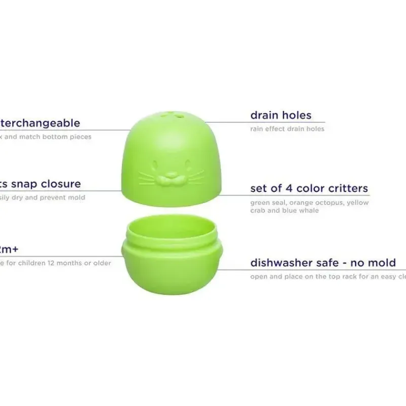 Ubbi Bath Toys*- 4Pk Interchangeable Bath Toys for Toddlers and Baby
