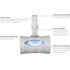 Ubbi Diaper Bag Accessories*- Retractable On the Go Bag Dispenser for Travel