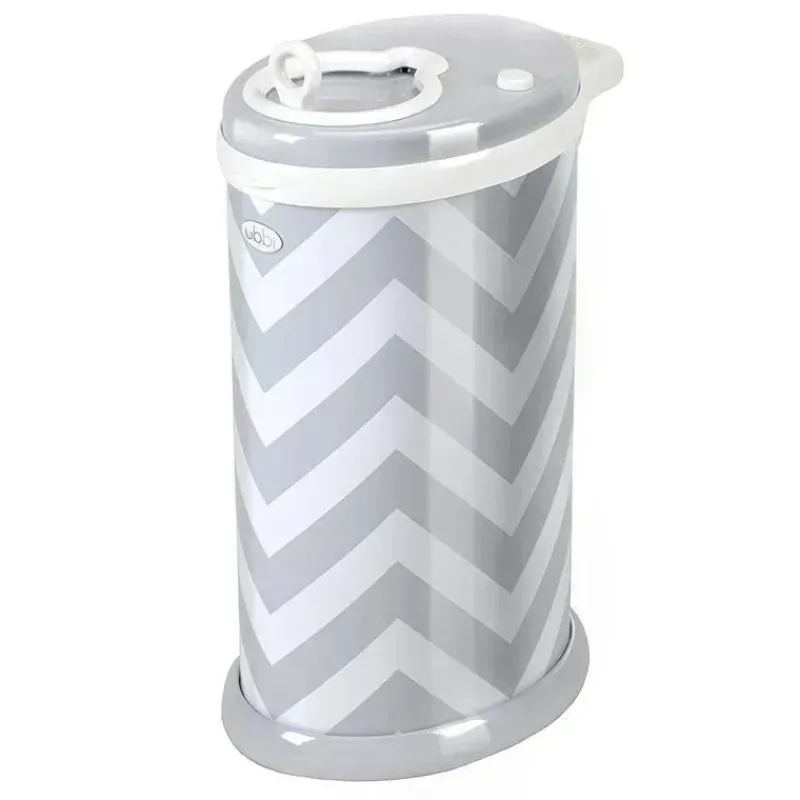 Ubbi Diaper Pails & Refills*- Steel Odor Locking Diaper Pail, Gray Chevron