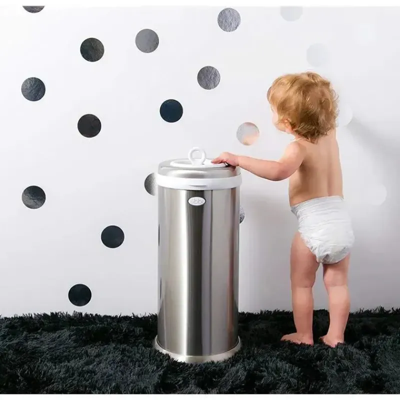Ubbi Diaper Pails & Refills*- Steel Odor Locking Diaper Pail, Chrome