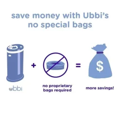 Ubbi Diaper Pails & Refills*- Steel Odor Locking Diaper Pail, Cloud Blue