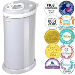 Ubbi Diaper Pails & Refills*- Steel Odor Locking Diaper Pail, Grey