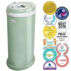 Ubbi Diaper Pails & Refills*- Steel Odor Locking Diaper Pail, Sage Green