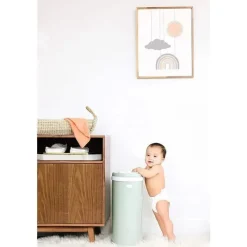 Ubbi Diaper Pails & Refills*- Steel Odor Locking Diaper Pail, Sage Green