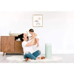 Ubbi Diaper Pails & Refills*- Steel Odor Locking Diaper Pail, Sage Green