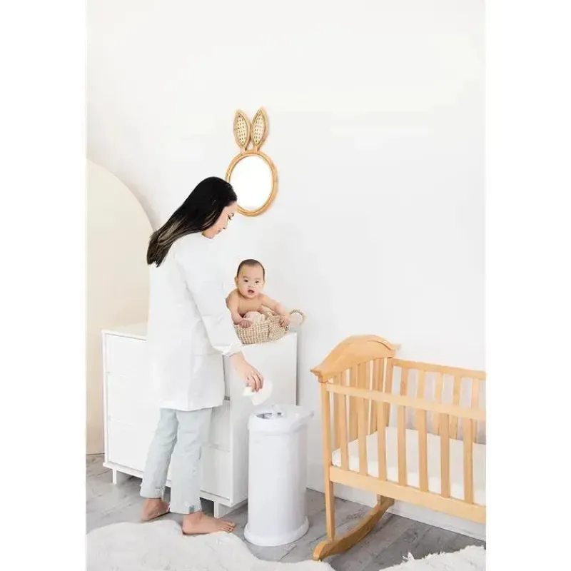 Ubbi Diaper Pails & Refills*- Steel Odor Locking Diaper Pail, White