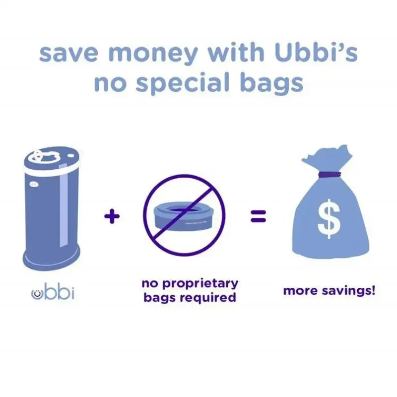 Ubbi Diaper Pails & Refills*- Steel Odor Locking Diaper Pail, Blush Pink