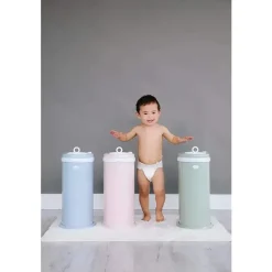 Ubbi Diaper Pails & Refills*- Steel Odor Locking Diaper Pail, Blush Pink