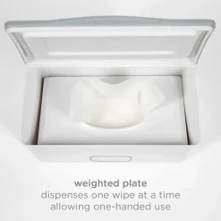 Ubbi Wipes & Warmers*- Wipes Dispenser with Weighted Plate and Secure Seal, Taupe