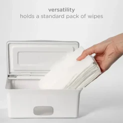 Ubbi Wipes & Warmers*- Wipes Dispenser with Weighted Plate and Secure Seal, Taupe